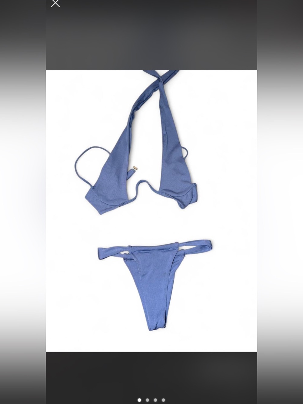 SHEIN Lilac-Blue Halter Triangle Bikini Set